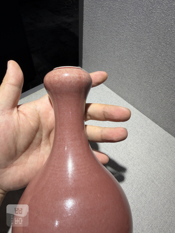 清乾隆 红釉陶成堂制蒜头瓶 - 图4